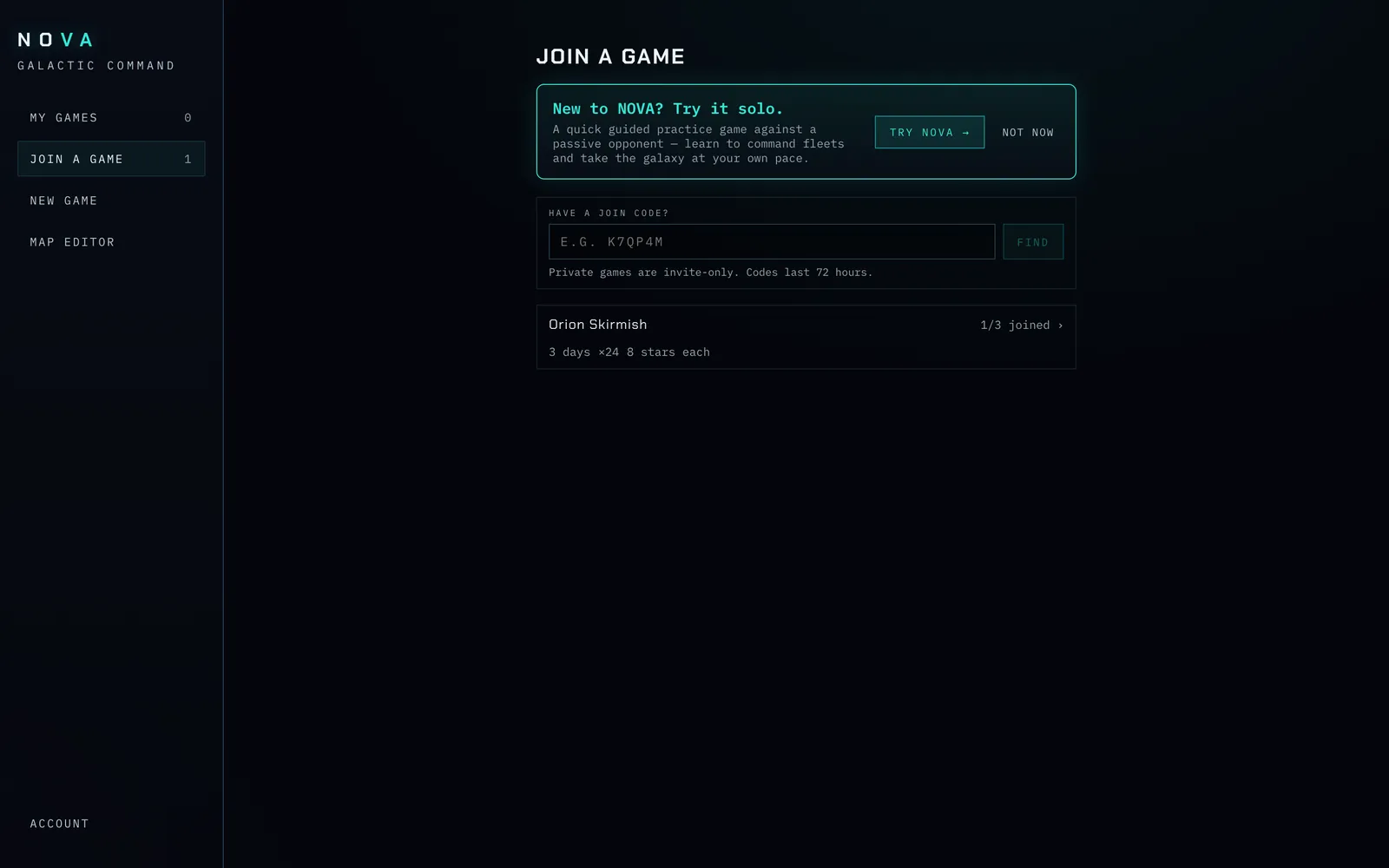 The enrollment screen.