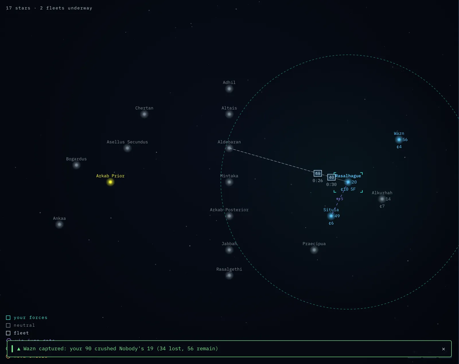 A jump gate linking two stars.