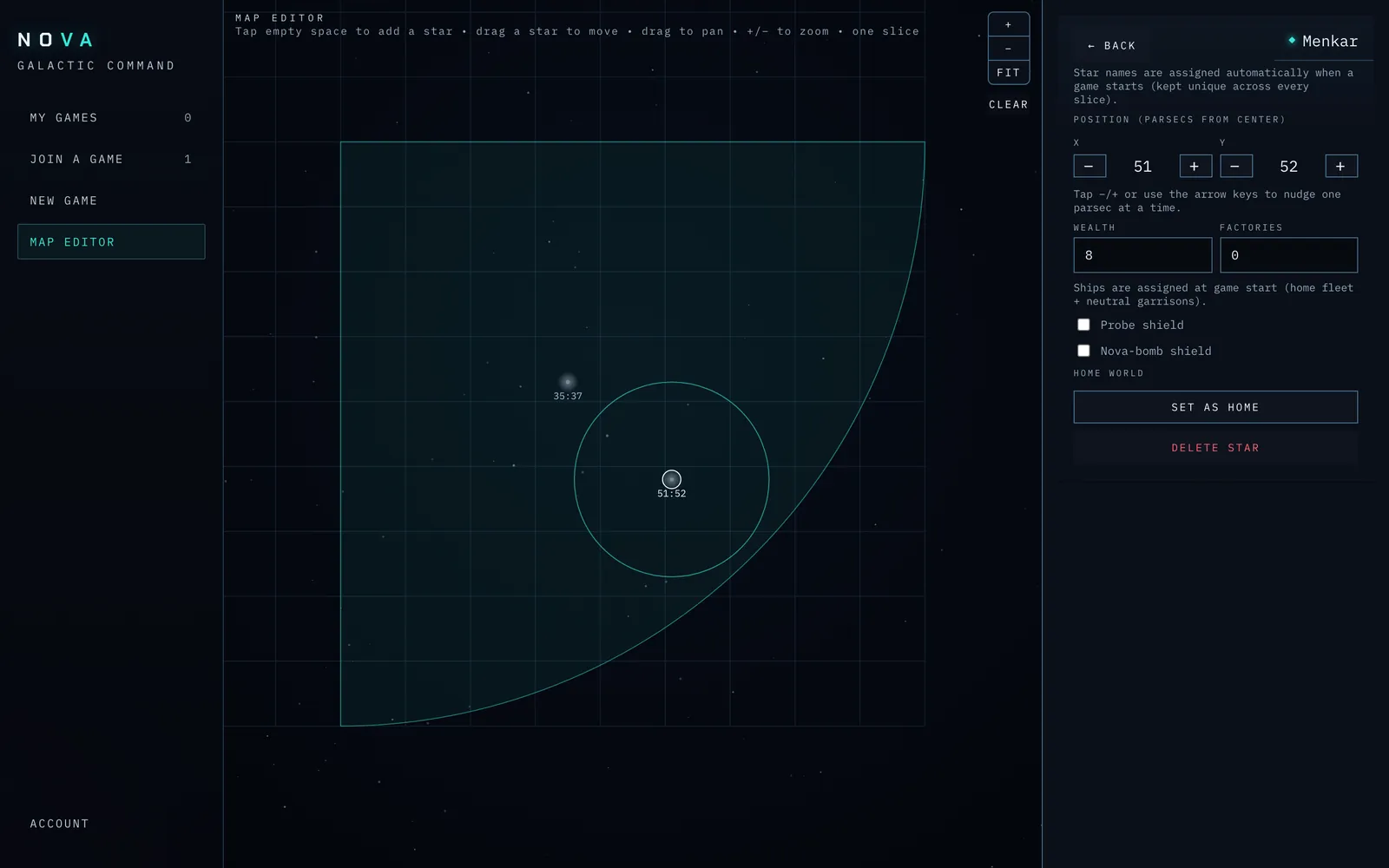 The map editor.